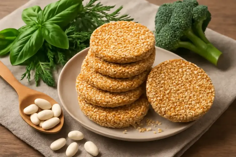 Gallette al sesamo ed erbe aromatiche: lo snack che aiuta l’assimilazione del calcio vegetale